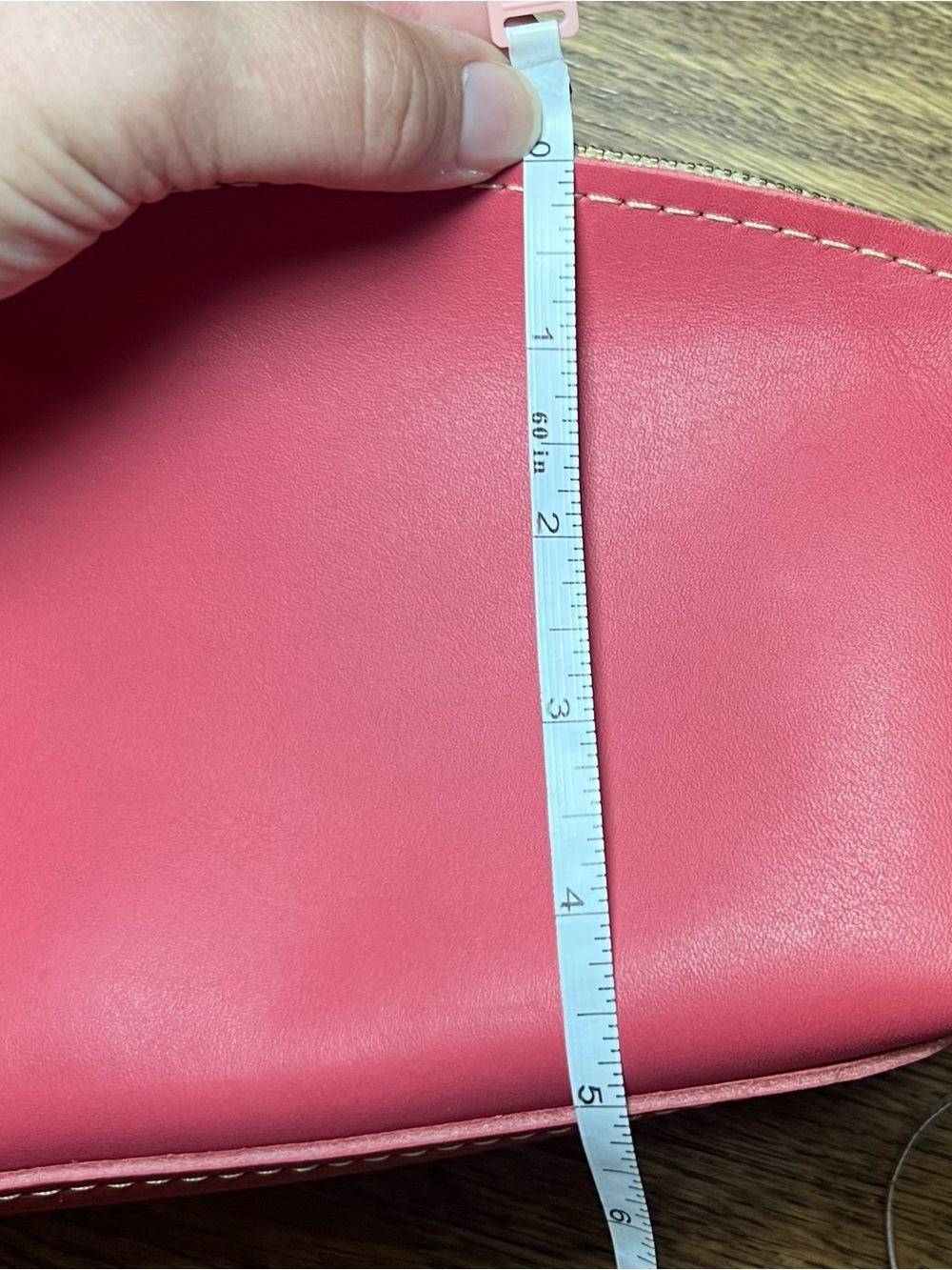 Portland Leather Goods Eclipse Makeup Bag Guava Pink Leather Cosmetic Pouch - Picture 10 of 12